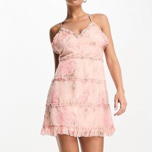 NWT ASOS Parisian Works Blush Floral Mini Dress